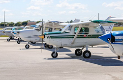 aircrafts parked next to each other