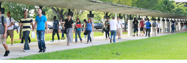 Students heading to class