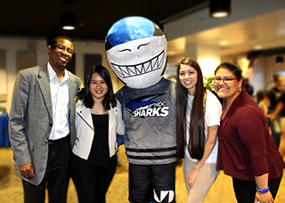 MDC staff, students and MDC mascot Finn