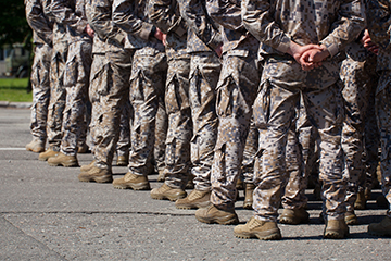 Group of military students standing