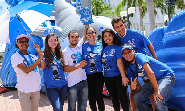 group of MDC students show their school spirit